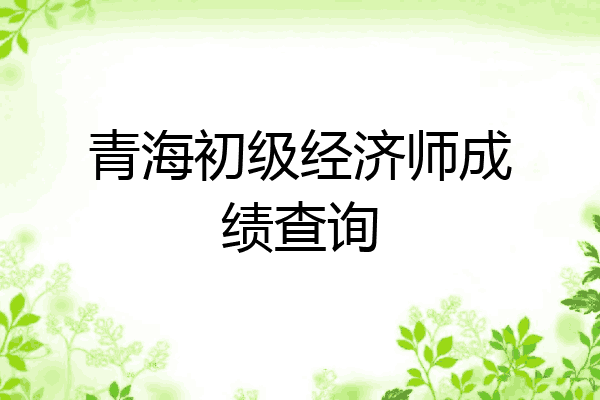青海初级经济师成绩查询