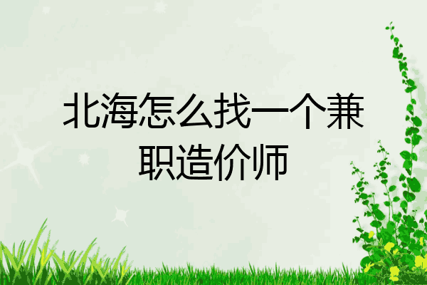 北海怎么找一个兼职造价师