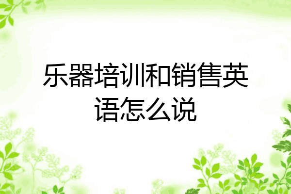 乐器培训和销售英语怎么说