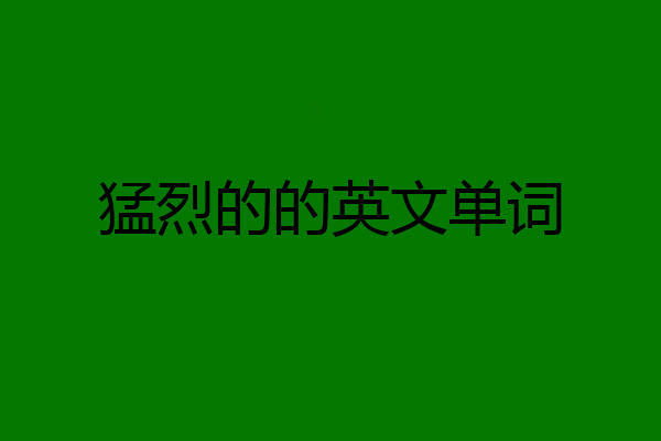 猛烈的的英文单词