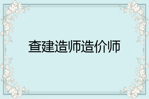 查建造师造价师