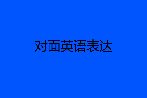 对面英语表达