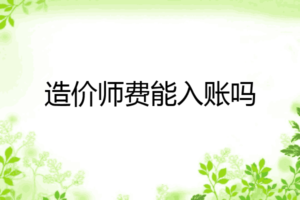 造价师费能入账吗