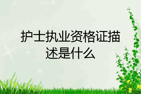 护士执业资格证描述是什么