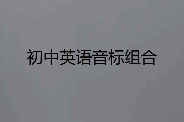 初中英语音标组合