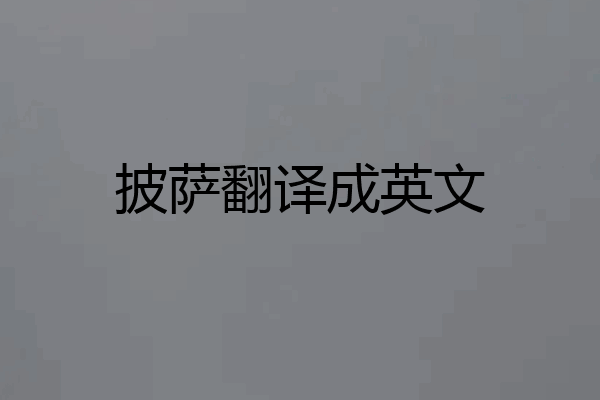 披萨翻译成英文
