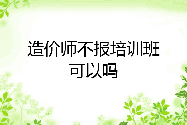 造价师不报培训班可以吗