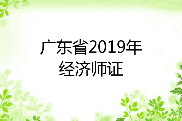 广东省2019年经济师证