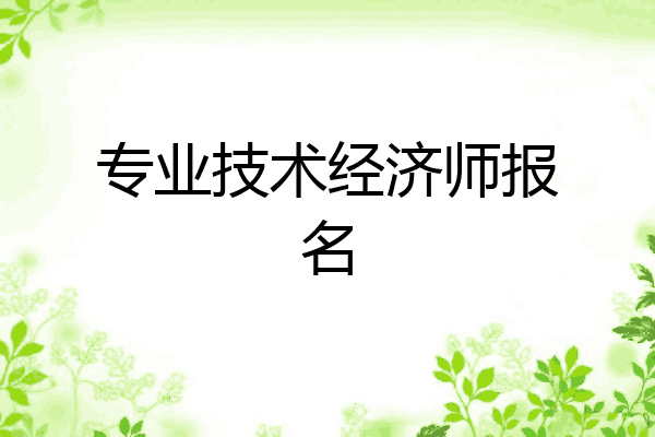 专业技术经济师报名