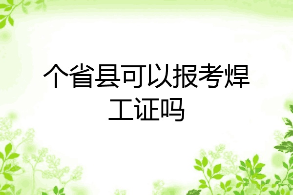 个省县可以报考焊工证吗