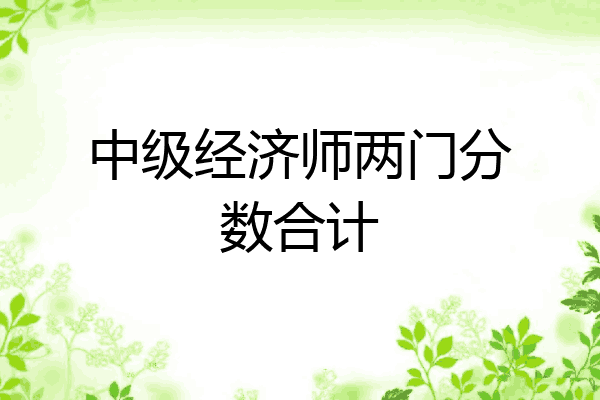 中级经济师两门分数合计