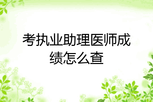 考执业助理医师成绩怎么查