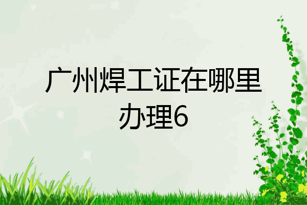 广州焊工证在哪里办理6