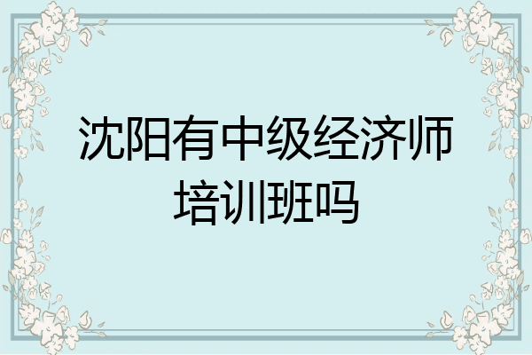 沈阳有中级经济师培训班吗
