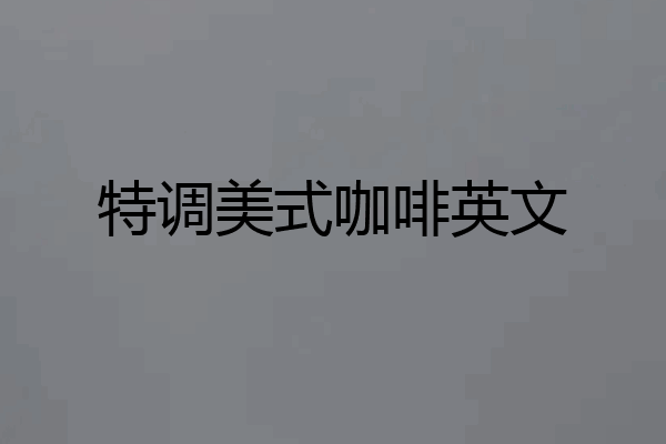 特调美式咖啡英文