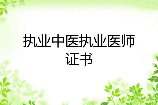 执业中医执业医师证书