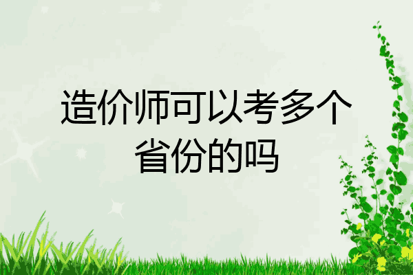 造价师可以考多个省份的吗
