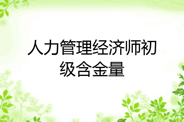 人力管理经济师初级含金量