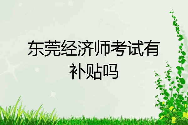 东莞经济师考试有补贴吗