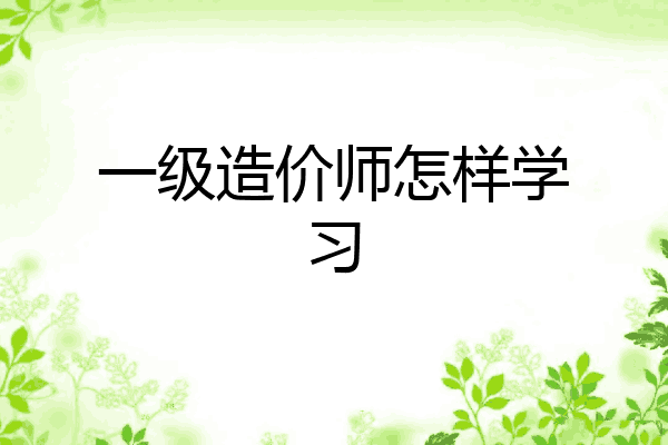 一级造价师怎样学习
