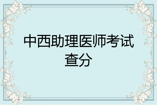 中西助理医师考试查分