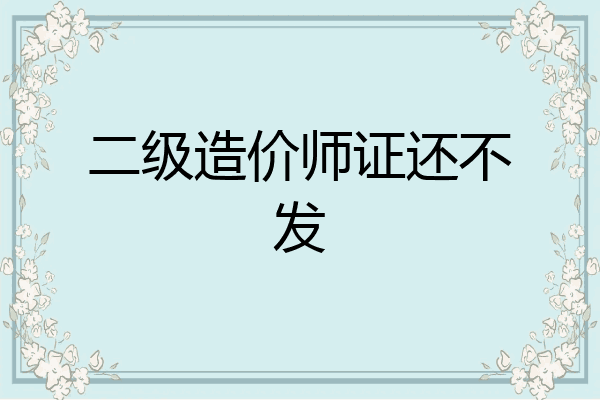 二级造价师证还不发