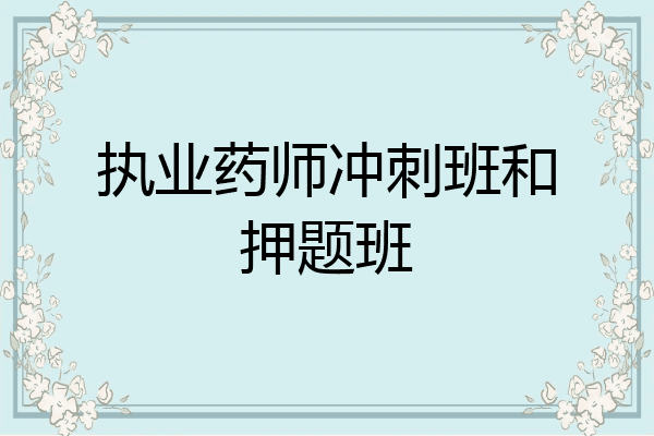 执业药师冲刺班和押题班
