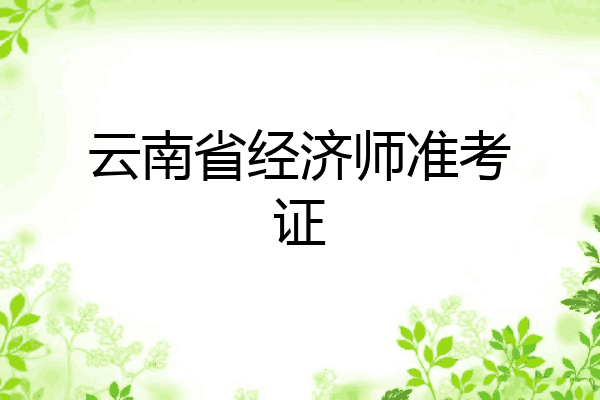 云南省经济师准考证