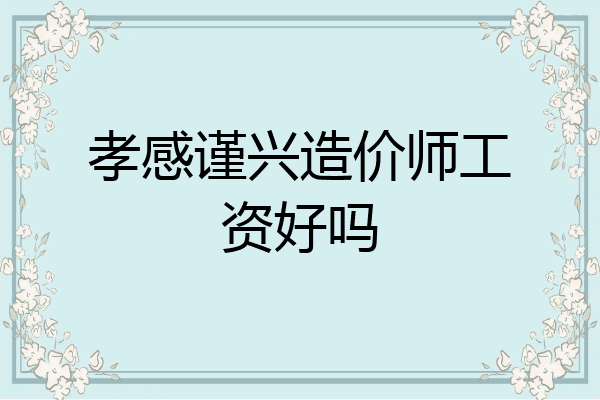 孝感谨兴造价师工资好吗