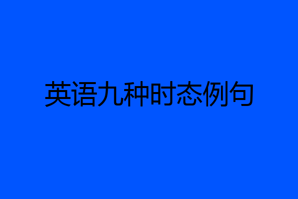 英语九种时态例句