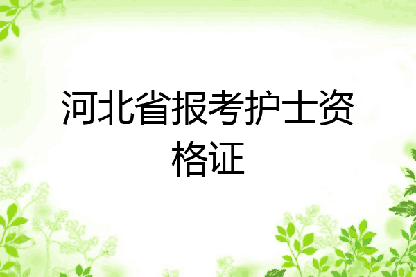 河北省报考护士资格证