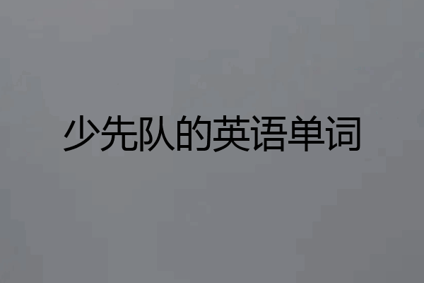 少先队的英语单词