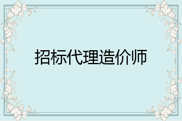 招标代理造价师