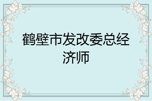 鹤壁市发改委总经济师