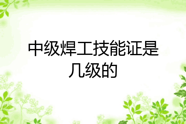 中级焊工技能证是几级的