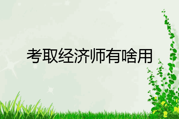 考取经济师有啥用