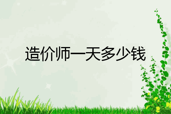 造价师一天多少钱