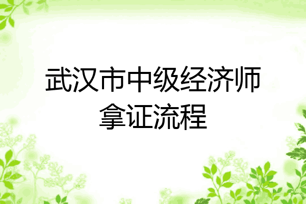 武汉市中级经济师拿证流程