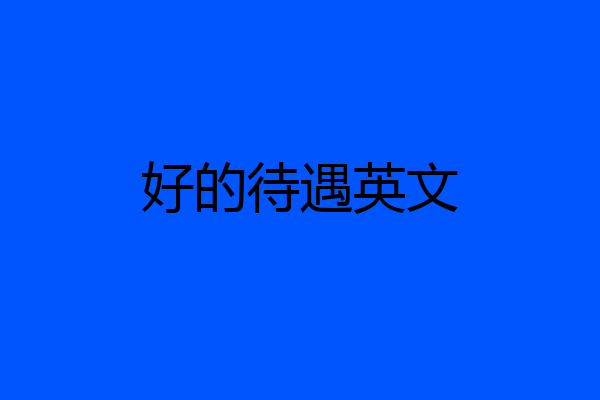 好的待遇英文