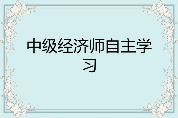 中级经济师自主学习