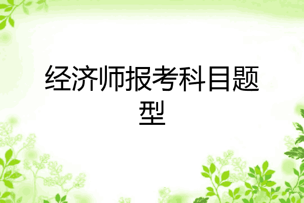 经济师报考科目题型