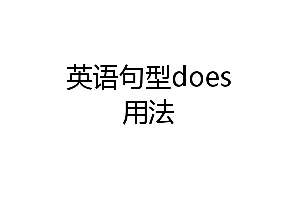 英语句型does用法