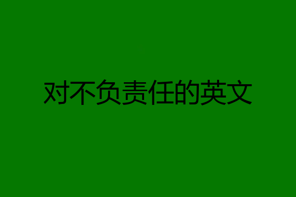 对不负责任的英文