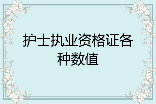 护士执业资格证各种数值
