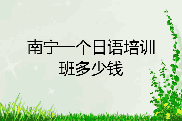 南宁一个日语培训班多少钱