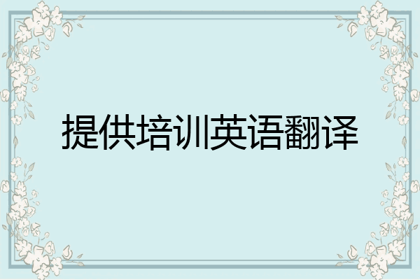 提供培训英语翻译