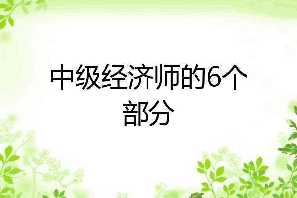 中级经济师的6个部分
