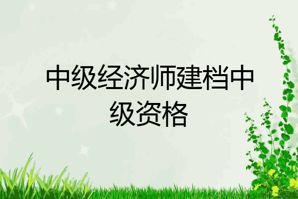 中级经济师建档中级资格
