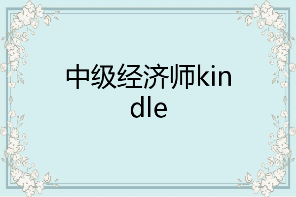 中级经济师kindle