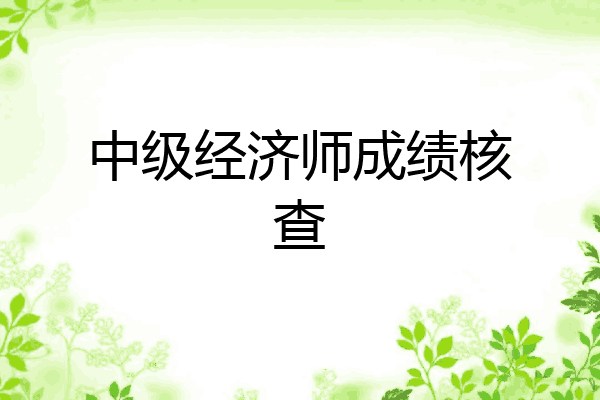 中级经济师成绩核查